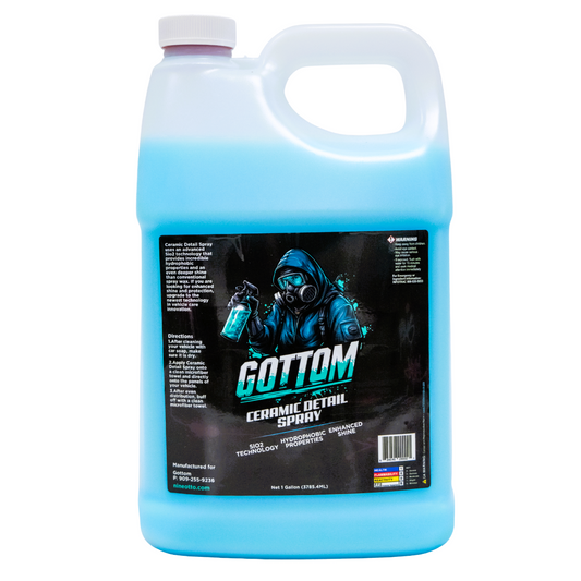 Gottom - Ceramic Detail Spray - 1 Gallon (128 oz) - SiO2 Hydrophobic Deep Shine Ultra Gloss Top Coat Detailer to Enhance, Extend & Protect - Scented with Midnight Ice