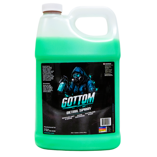 Gottom - Detail Spray - 1 Gallon (128 oz) - Quick & Easy Waterless Detailer to Enhance Shine, Remove Prints & Smudges, Polisher Clay Bar & Wax Support - Scented with Turbo Tiki