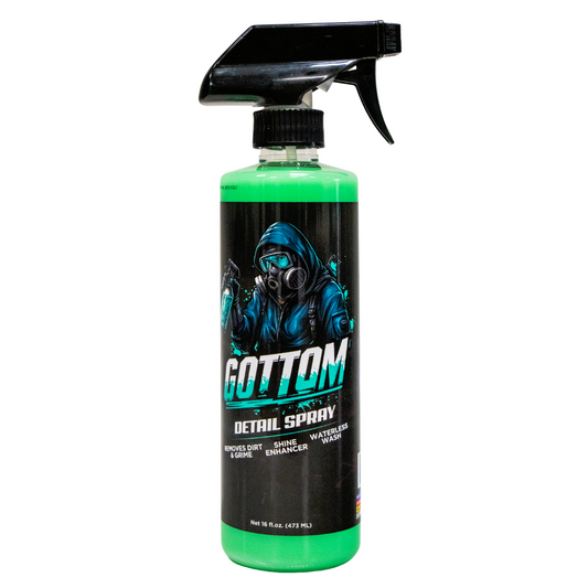 Gottom - Detail Spray - 16 oz - Quick & Easy Waterless Detailer to Enhance Shine, Remove Prints & Smudges, Polisher Clay Bar & Wax Support - Scented with Turbo Tiki