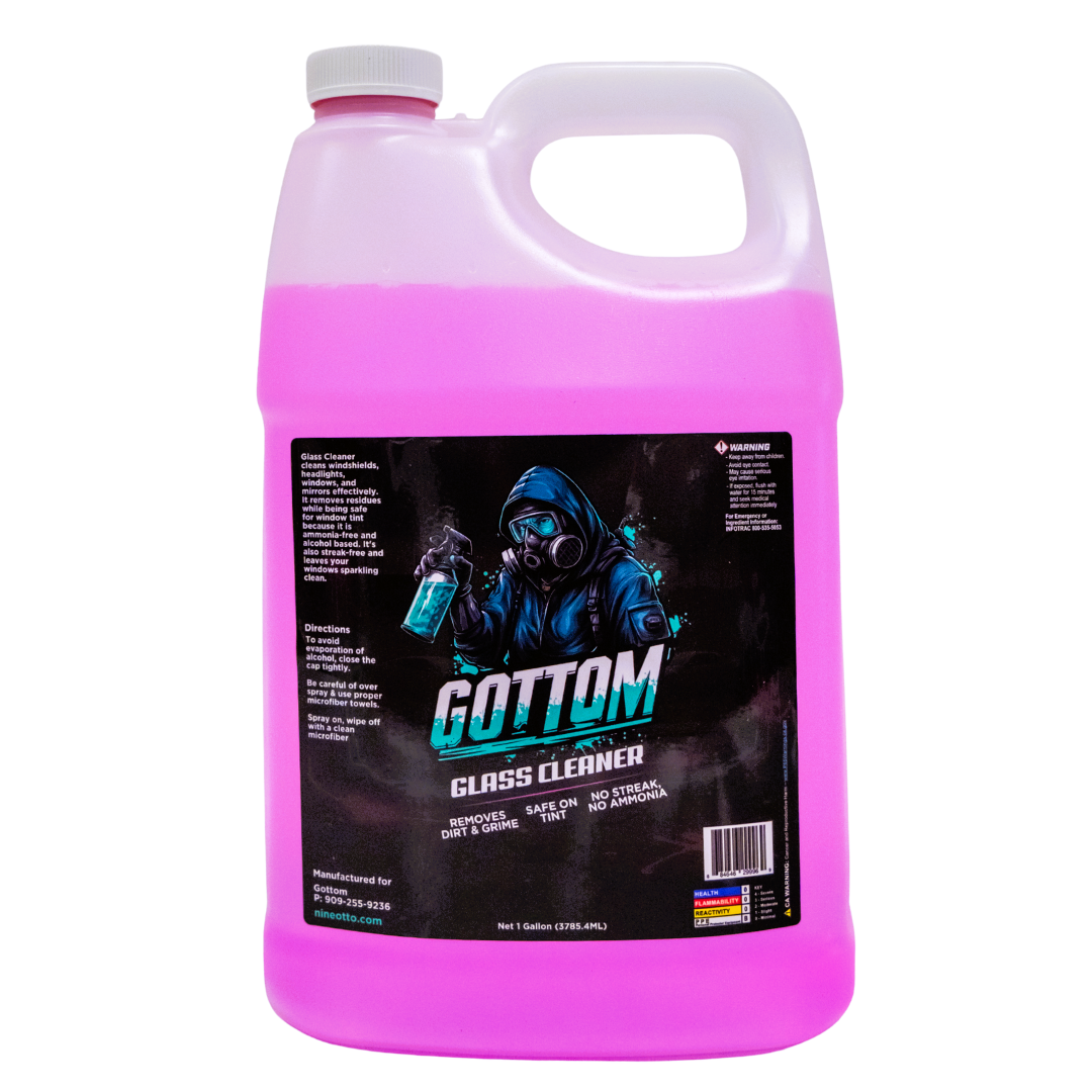 Gottom - Glass Cleaner - 1 Gallon (128 oz) - Streak Free Glass for Window, Mirrors, Navigation Screens Ammonia Free Formulation Safe for Tint