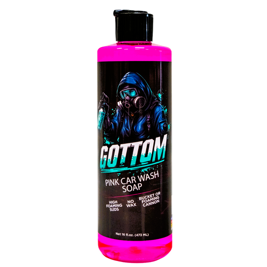 Gottom - Pink Car Wash Soap - 16 oz - High Suds pH Neutral Foam Cannon & Bucket Wash Shampoo, Safe for any Paint Finish, Waxes & Sealants - Scented with Nitro Cherry