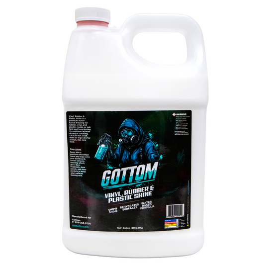 Gottom - Vinyl, Rubber & Plastic Shine - 1 Gallon (128 oz) - VRP Glossy Shine Water Based Dressing to Rehydrate & Enhance Surfaces - Scented with Nitro Chraged Cherry Vanilla