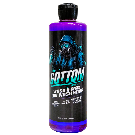 Gottom - Wash & Wax Car Wash Soap 16 oz - Ultra Foaming Deep Clean Carnauba Wax Soap for Foam Cannons & Buckets for a Premium Finish - Scented with Frozen Grape