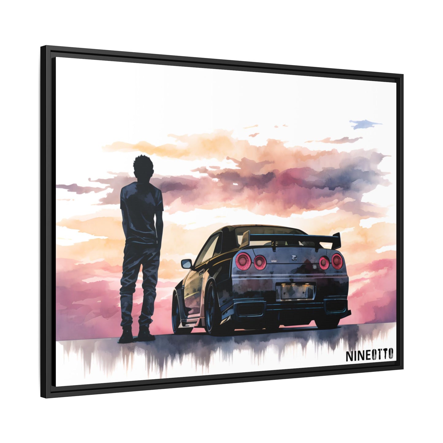 Roadside Reflections - Art Print - Matte Canvas, Black Frame