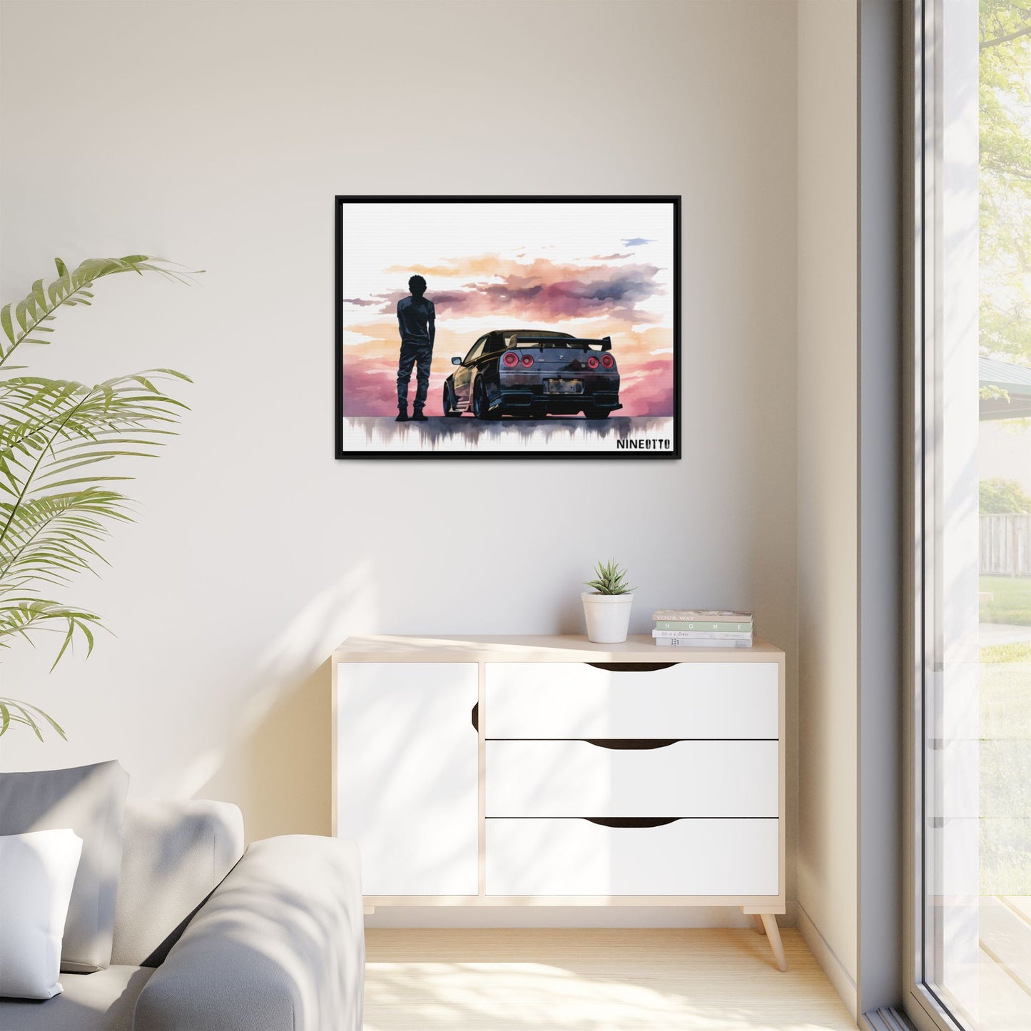 Roadside Reflections - Art Print - Matte Canvas, Black Frame