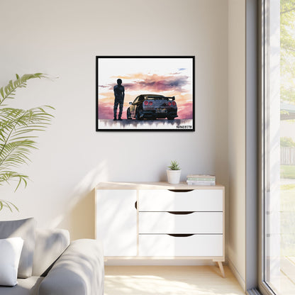 Roadside Reflections - Art Print - Matte Canvas, Black Frame