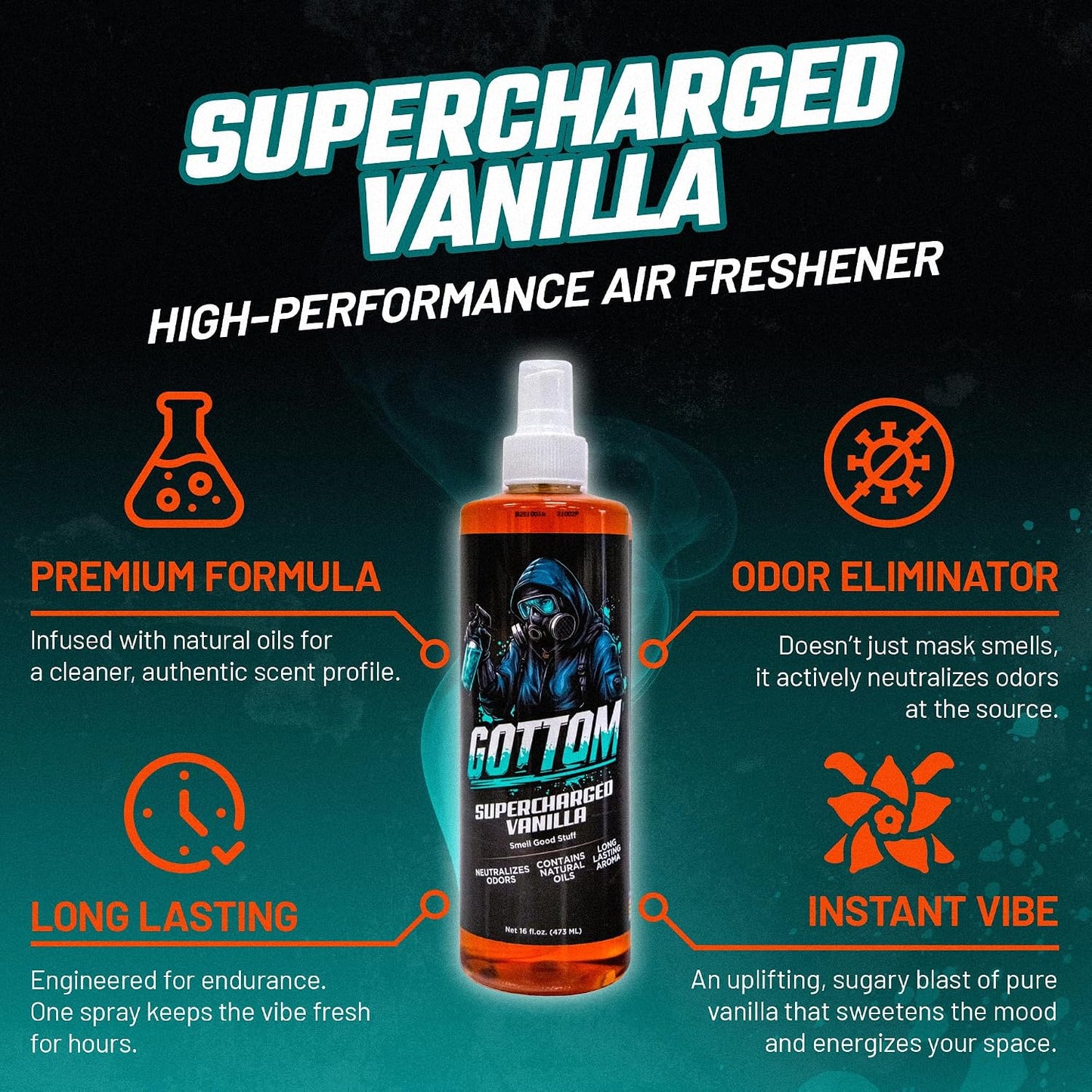 Gottom - Supercharged Vanilla - Premium Air Freshener -16oz