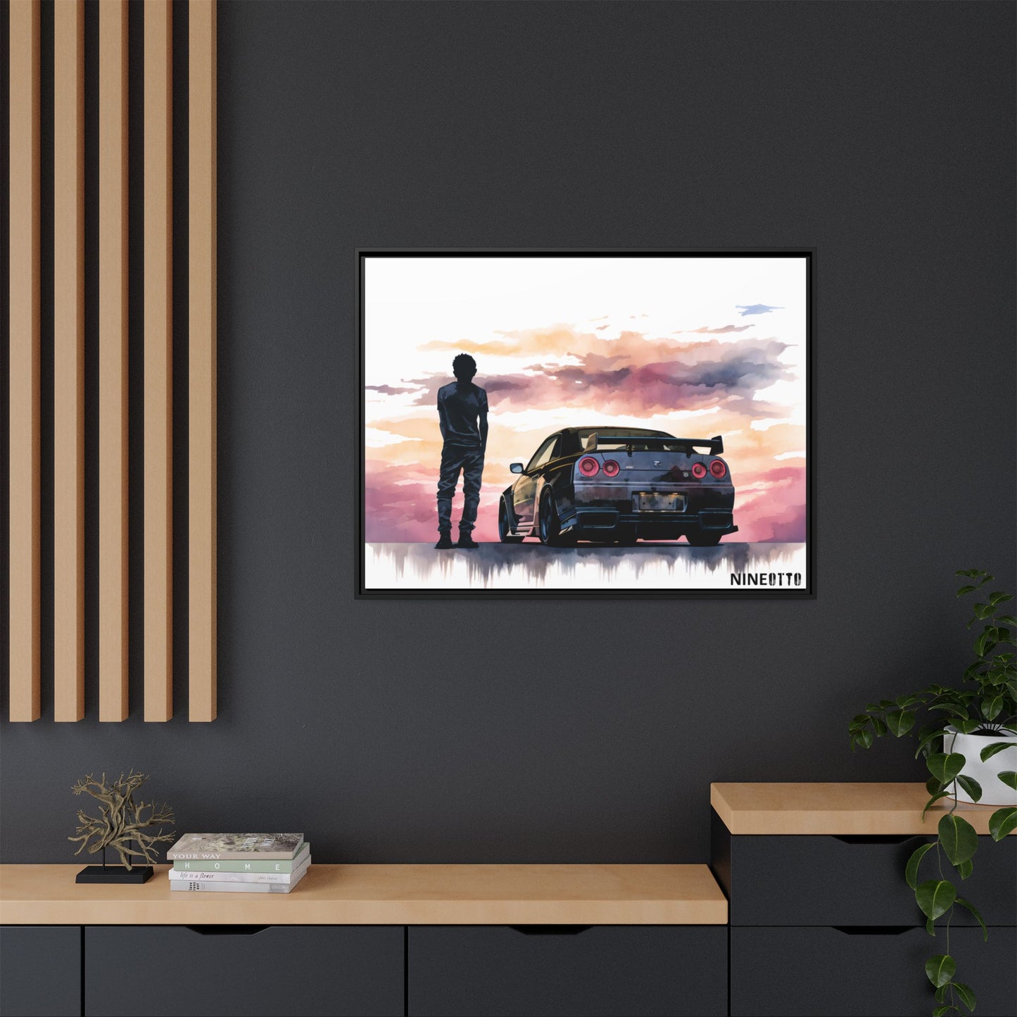 Roadside Reflections - Art Print - Matte Canvas, Black Frame