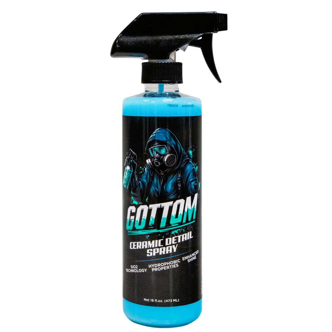 Gottom - Ceramic Detail Spray - 16 oz - SiO2 Hydrophobic Deep Shine Ultra Gloss Top Coat Detailer to Enhance, Extend & Protect - Scented with Midnight Ice